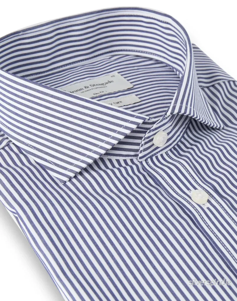 BS Matthew Slim Fit Skjorta Mörkblå - Dark Blue - Bild 2