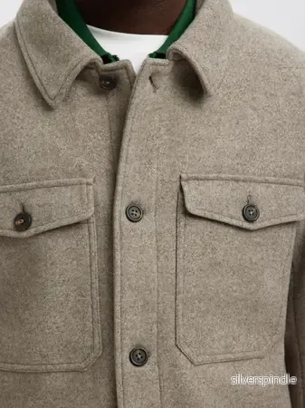 MITCH WOOL BLEND SHACKET DEEP TAUPE MITCH WOOL BLEND SHACKET DEEP TAUPE
