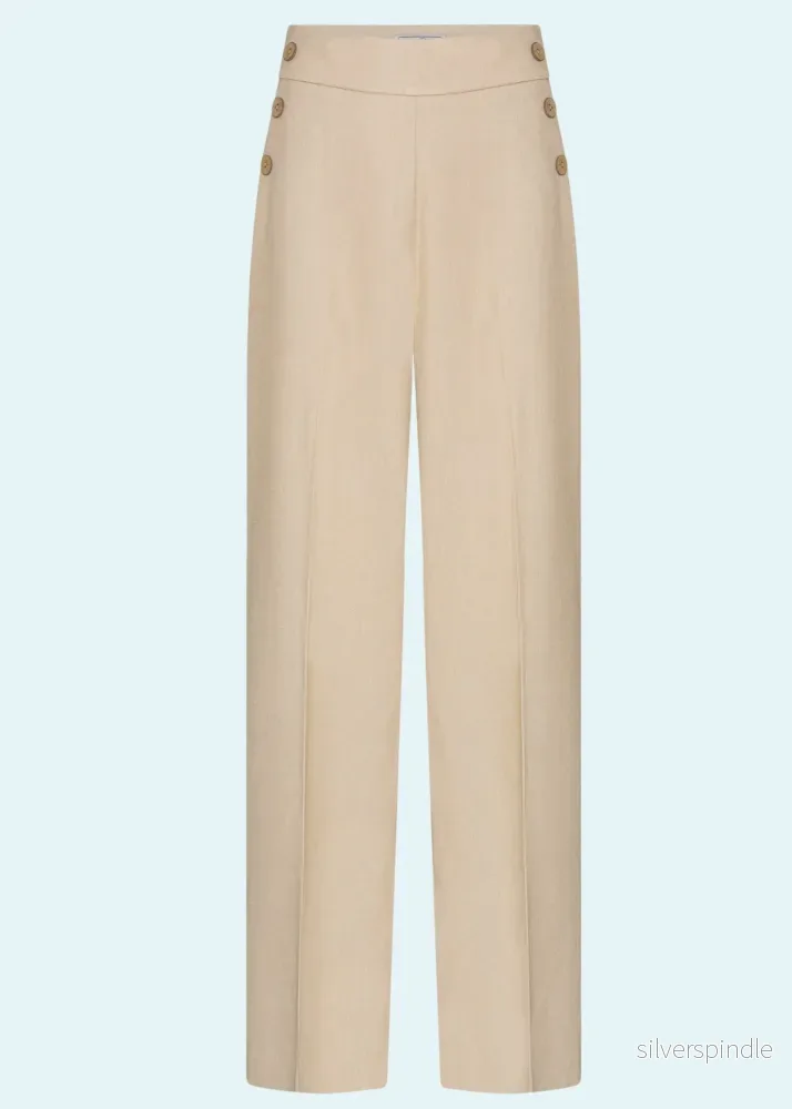 Sally seglarbyxor med hög midja - beige sand