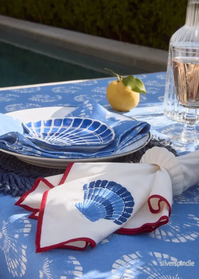 Lexington Napkin Shel Cotton 50*50 WH/BL/RED - Bild 2