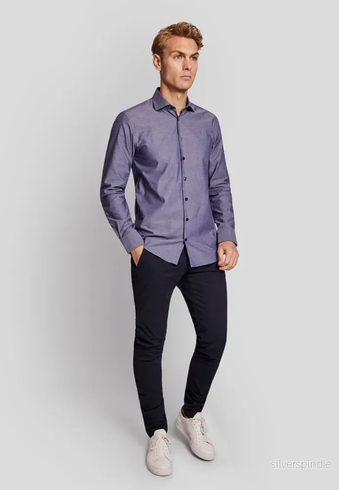 BS Dufresne slim fit Skjorta - Blue - Bild 3