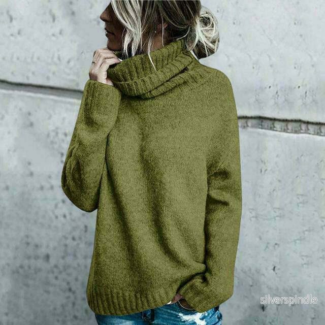 Sofia | Oversized Stickad Polotröja Dam i Svart - Bild 3