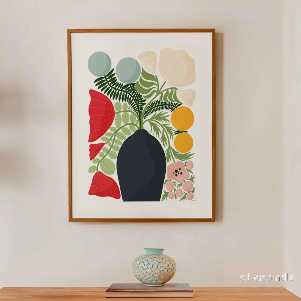 Matisse-inspirerad Botanisk Poster – Grafisk Blomsterposter för Tavelvägg och Modern Inredning - Bild 3