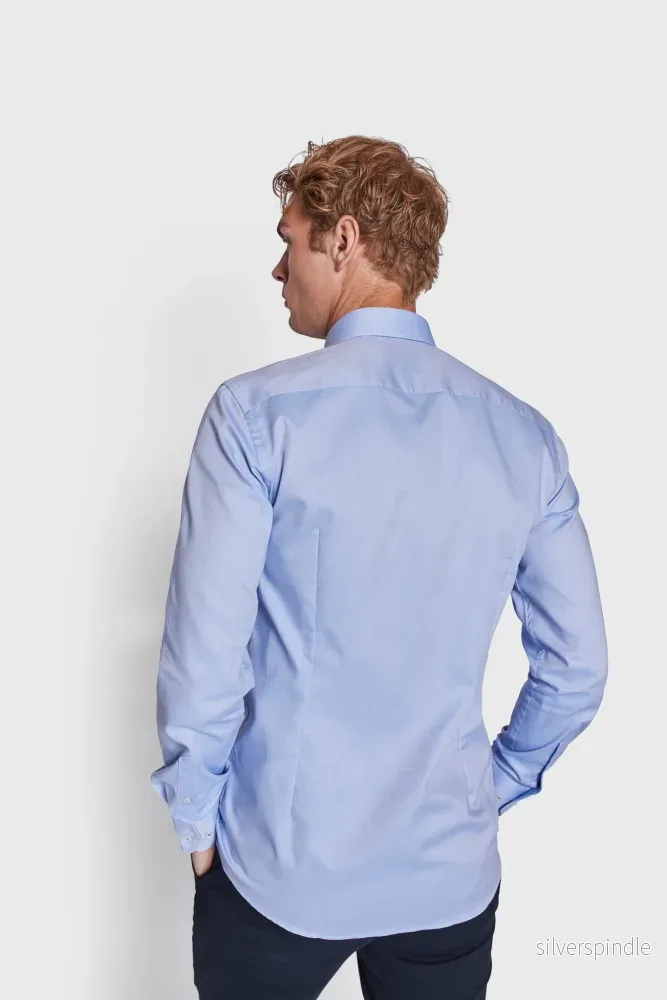 BS Finn Slim Fit Skjorta - Ljusblå - Bild 2