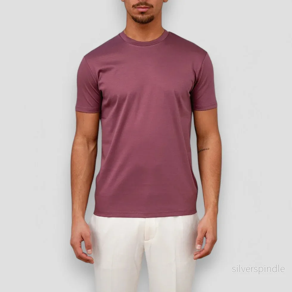 Elegant T-shirt | Glänsande Bomullsblandning med Skräddarsydd Passform | Mångsidig Stil för Avslappnade och Smart-Casual Tillfällen - Bild 3