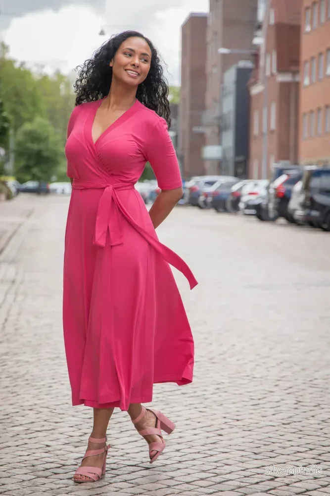 Bestie wrap midi jersey dress – Blush pink Bestie wrap midi jersey dress – Blush pink