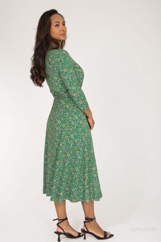 Bestie midi wrap jersey dress - Green - Bild 3