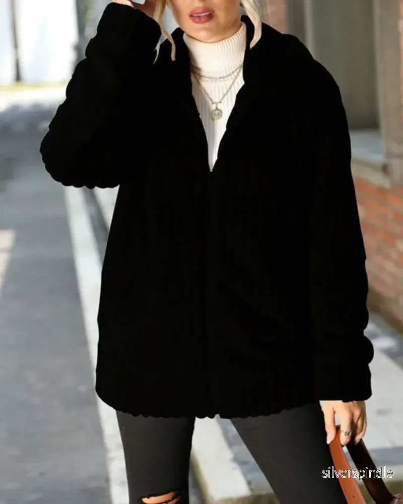 Sophia | Mjuk Lång Vinterjacka Dam i Plysch - Bild 3