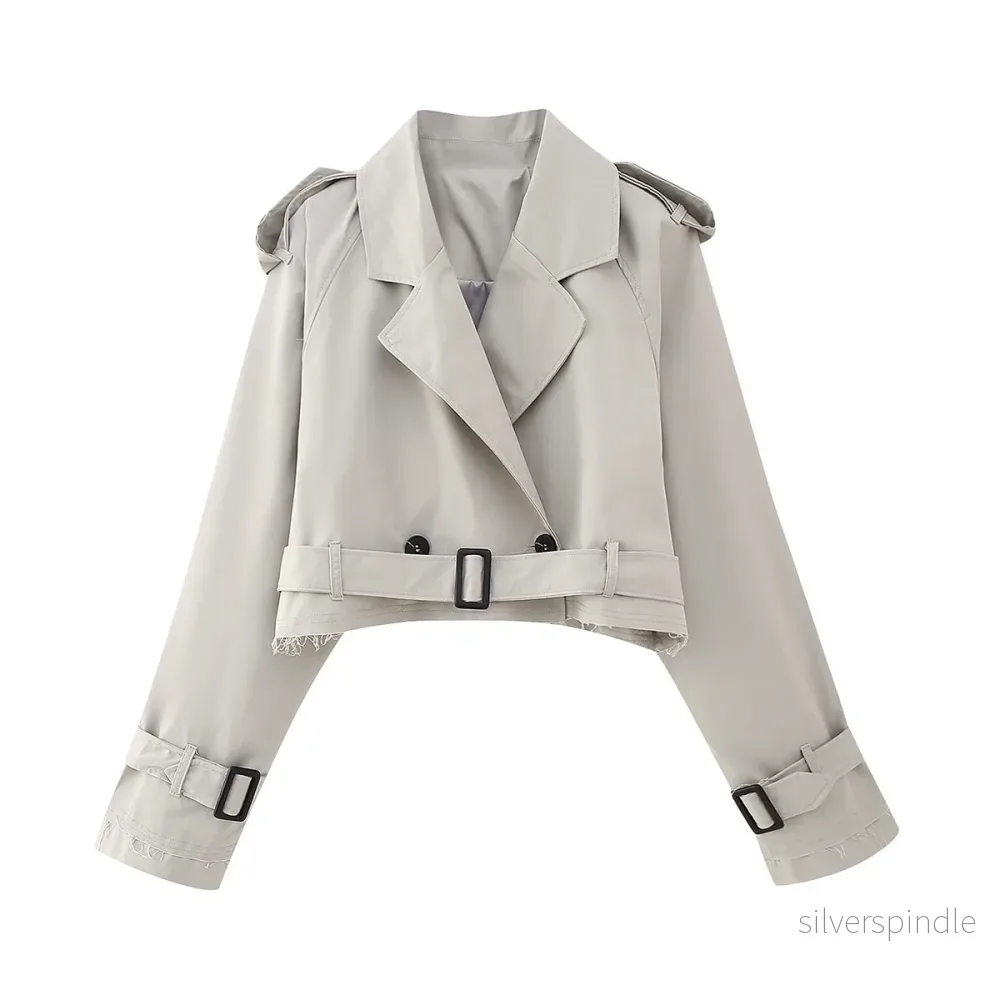 Elegant Kappa | Beskuren Trenchcoat för Kvinnor med Justerbart Midjebälte | Modern Design för Stil och Komfort - Bild 3
