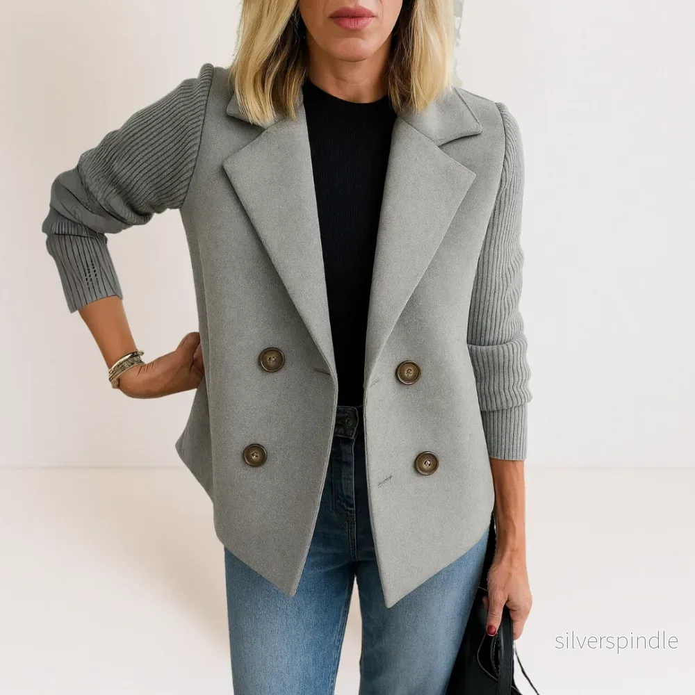 Sophie | Elegant Slim Fit Svart Kavaj Dam Med Funktionella Fickor - Bild 3