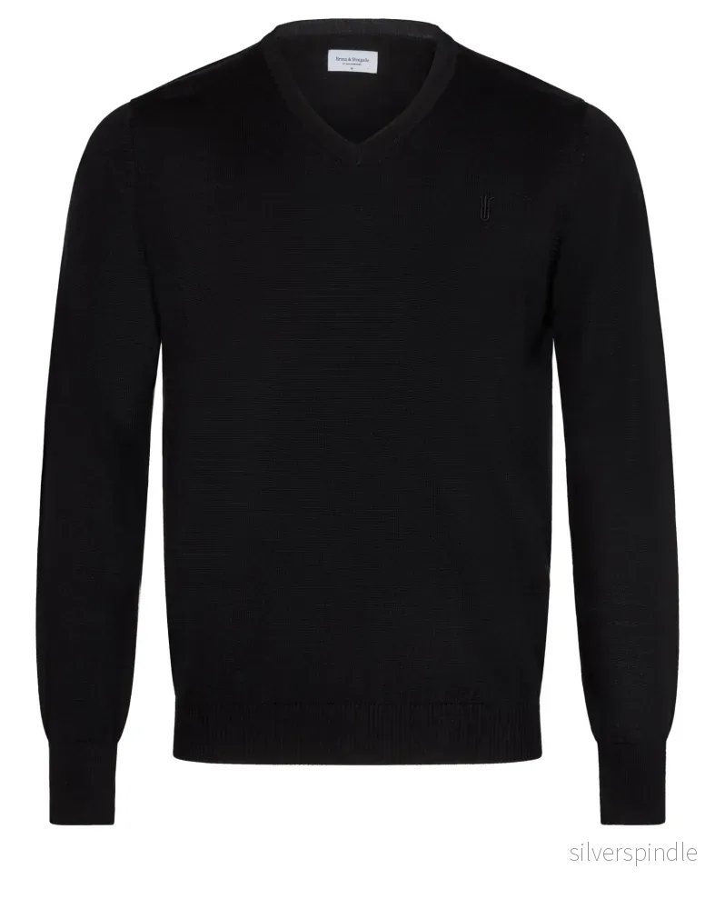 BS Neptune Regular Fit Stickad tröja – Black BS Neptune Regular Fit Stickad tröja – Black
