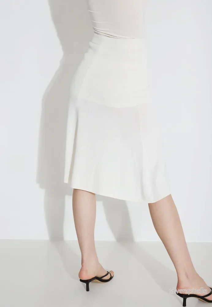 VISCOSE MINI SKIRT 00512 - Vit - Bild 2