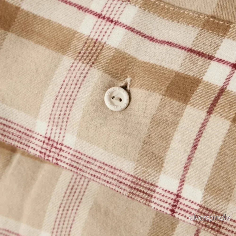 Lexington Checked Cotton Flannel Påslakanset Fudge/Beige/Fig - Bild 3