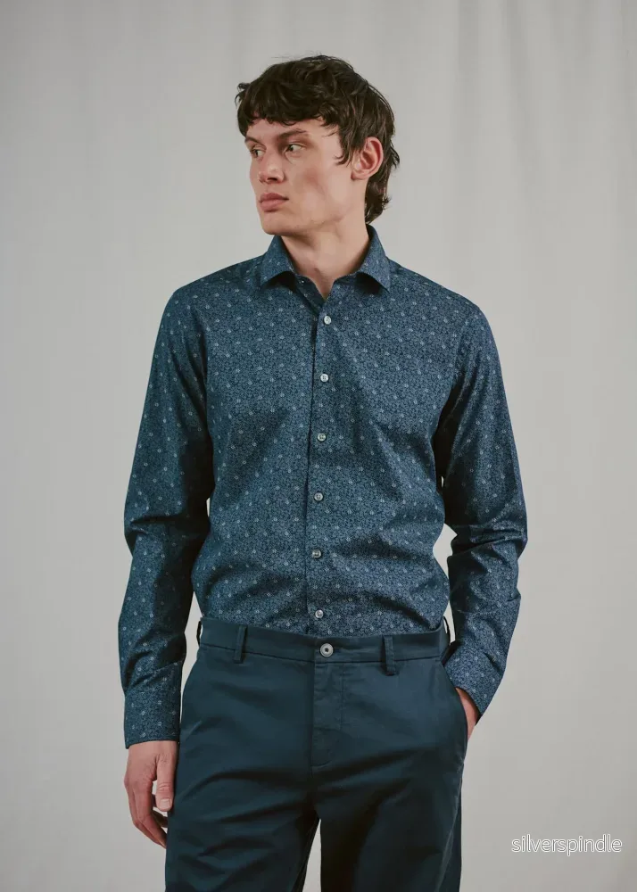 BS Swienty Slim Fit Skjorta – Navy