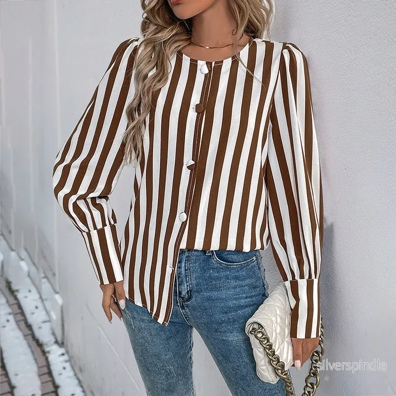 Liam | Loose Fit Striped Autumn Cardigan with V-Neck - Bild 2