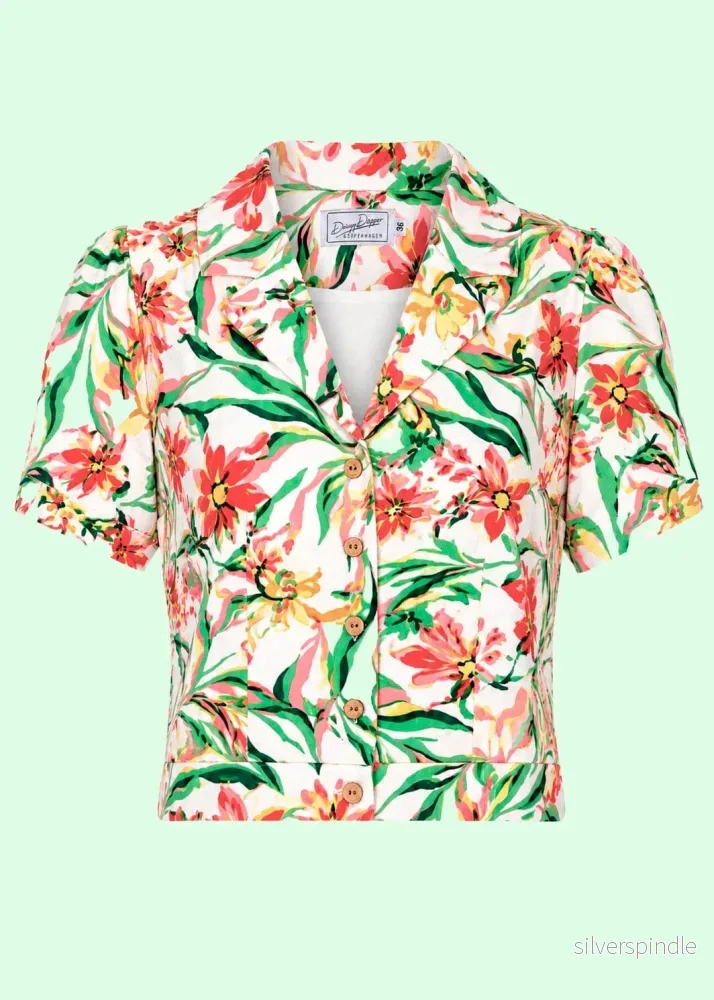 Daisy kortärmad skjorta – multi floral Daisy kortärmad skjorta – multi floral