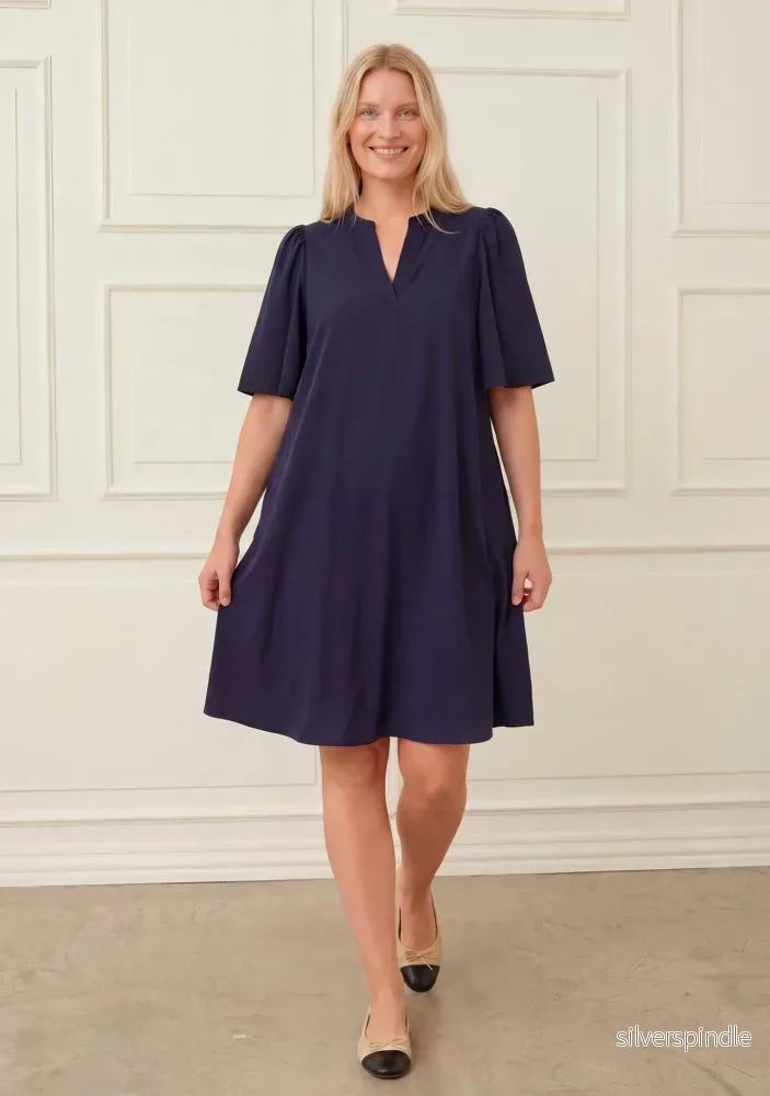 Sigga Poplin Dress - Navy