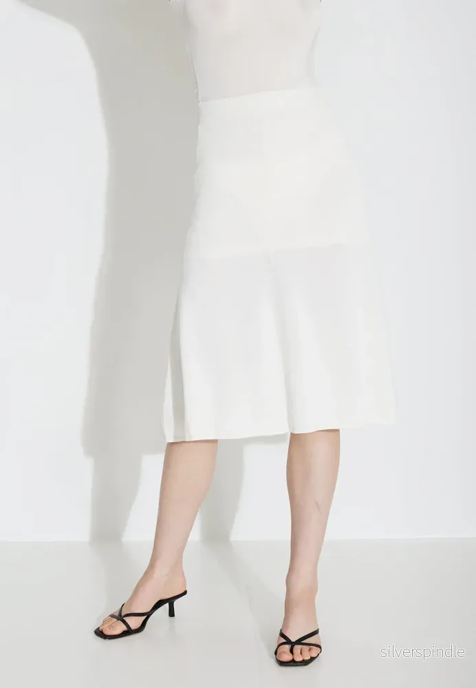 VISCOSE MINI SKIRT 00512 - Vit
