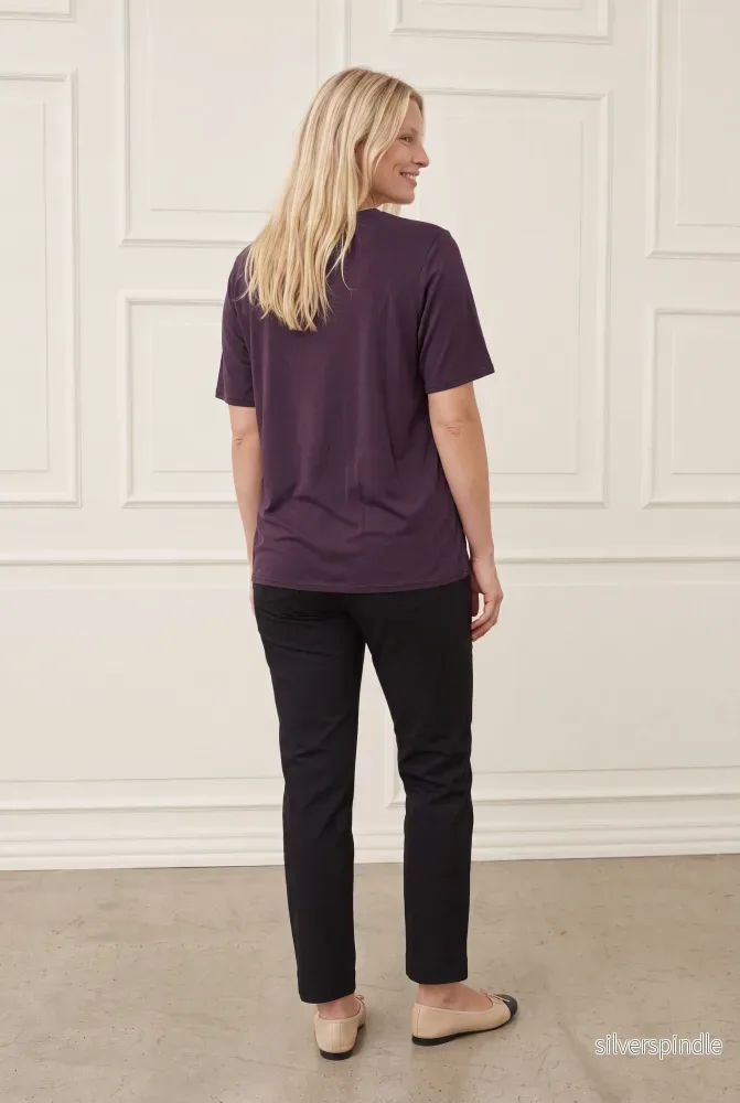 Nugga Basic O-Neck T-Shirt - Aubergine - Bild 3