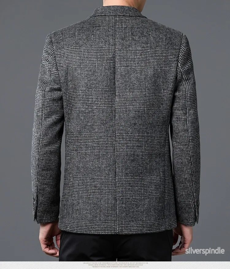 Elegant Kavaj | Glen Check Blazer med Tvåknappslås & Patchfickor | Stilren Design för Alla Tillfällen - Bild 2