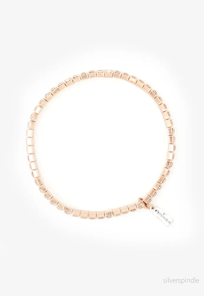 KEDJA MED STRASS ACCESSOARER / ARMBAND - Roseguld - Bild 3