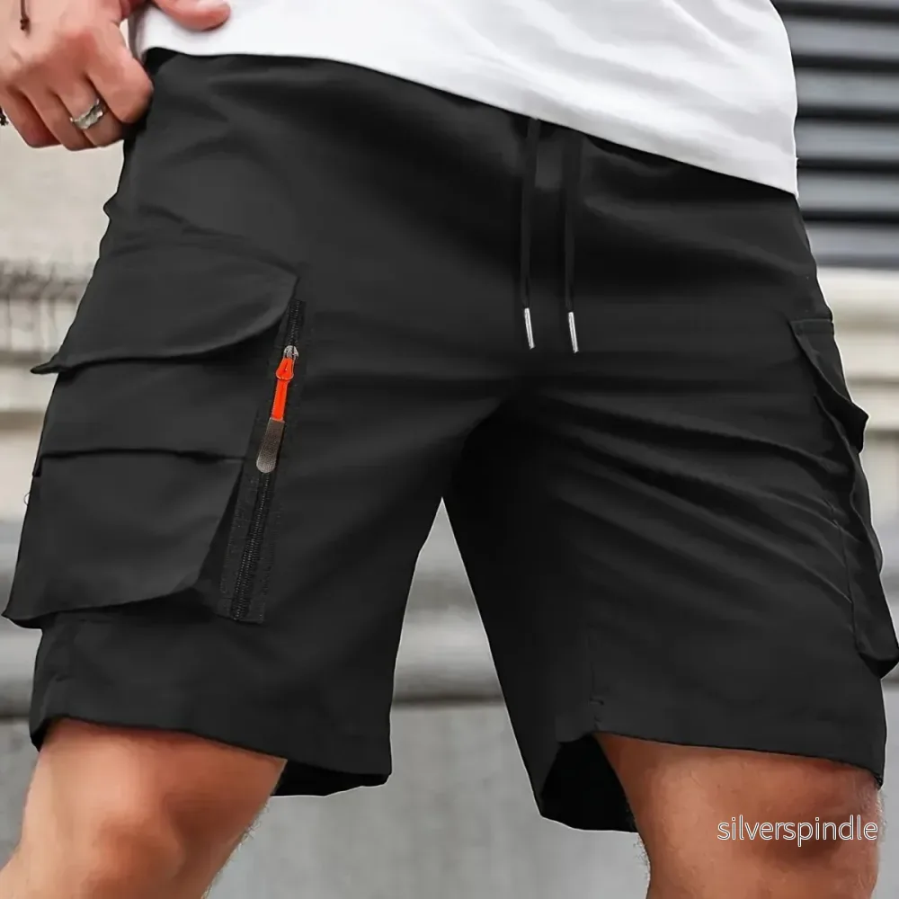 Sommarshorts för Män | Lättvikts Cargoshorts med Andningsbart Material | Säkra Fickor för Utomhusaktiviteter Sommarshorts för Män | Lättvikts Cargoshorts med Andningsbart Material | Säkra Fickor för Utomhusaktiviteter
