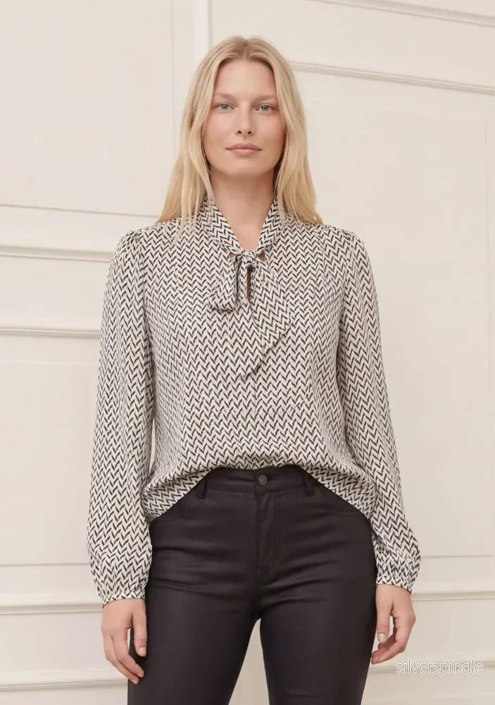 Jill Blouse – Black Zig Zag Jill Blouse – Black Zig Zag