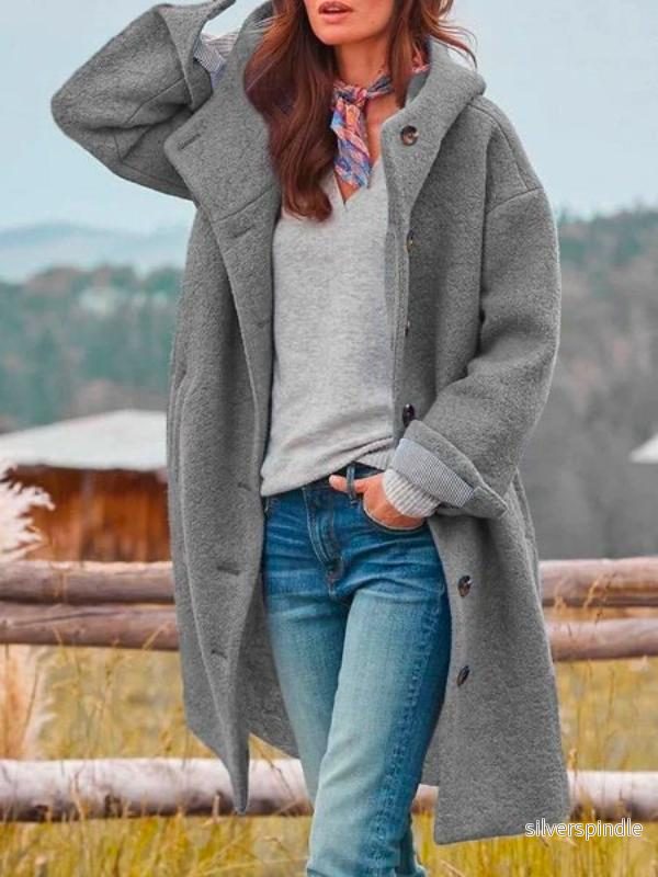 Sophie | Elegant Lång Vinterjacka Dam Med Fickor - Bild 2