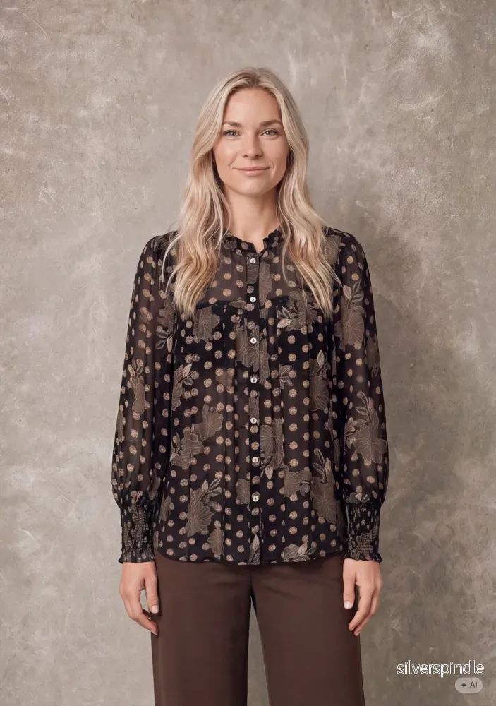 Otella Smock Shirt – Flower/Dot Print Otella Smock Shirt – Flower/Dot Print