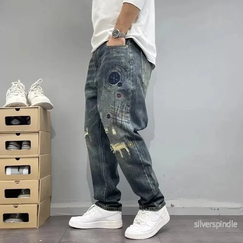 Ethan | Lösa Raka Jeans Med Rivna Detaljer För Herr - Bild 3