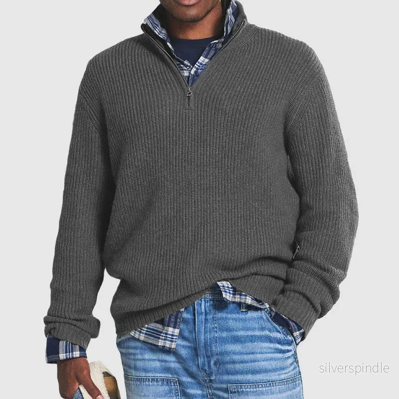 Ethan | Lättviktig Avslappnad Zip-Up Pullover med Ståkrage - Bild 3