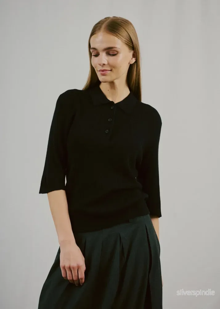 BS Agna Regular Fit Stickat – Black BS Agna Regular Fit Stickat – Black