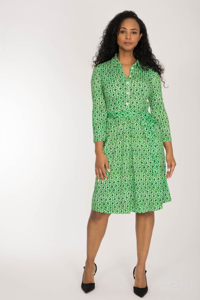 Forever mine placket short jersey dress - Green - Bild 3