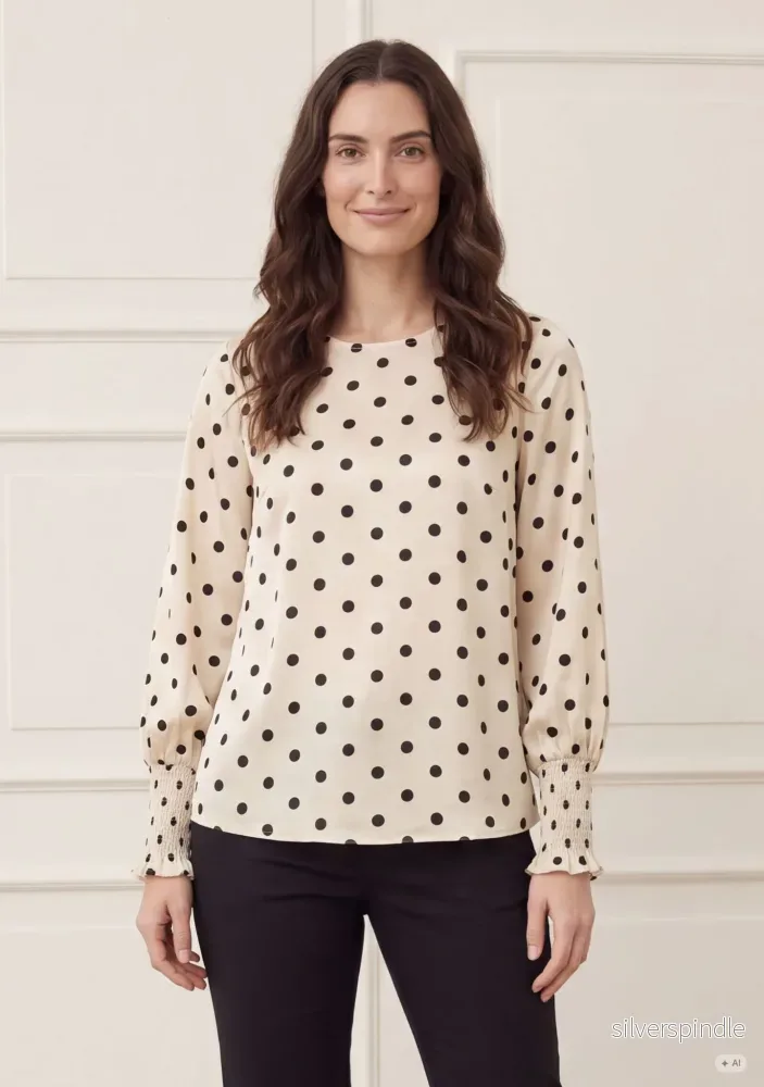 Kleo Blouse – Cream w/Dots Kleo Blouse – Cream w/Dots