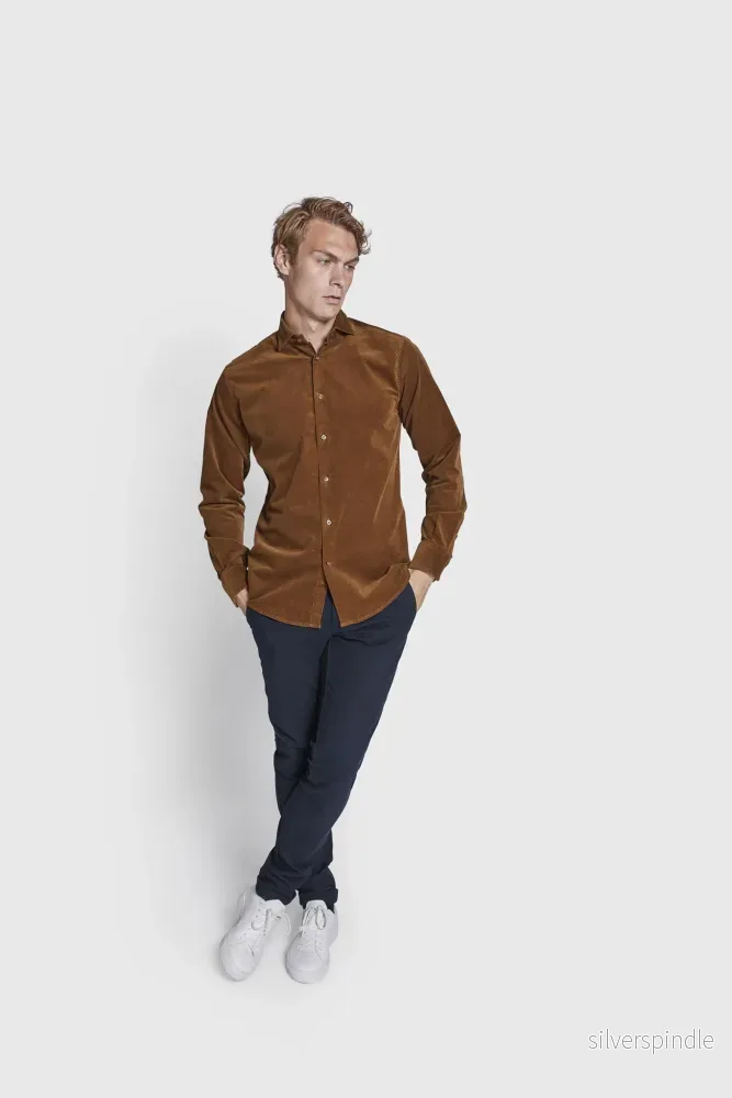 BS Assan Casual Slim Fit Skjorta - Ockra - Bild 3