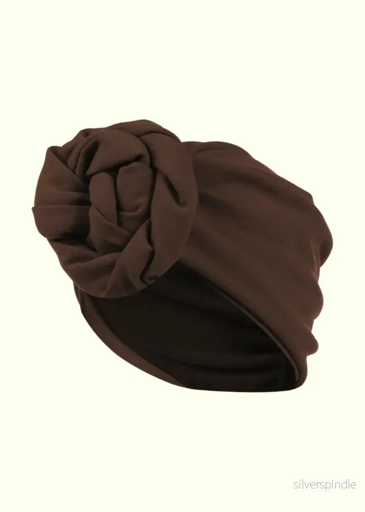 Turban – brun i 1940-talsstil Turban – brun i 1940-talsstil