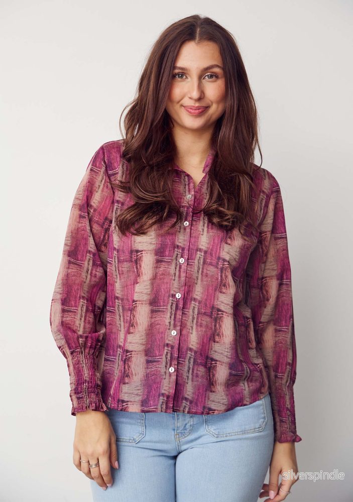Vibse Shirt – Potato/Cerise Flow Vibse Shirt – Potato/Cerise Flow