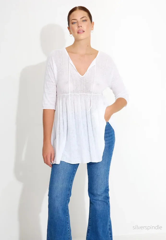 FLAX SWEATER - Vit