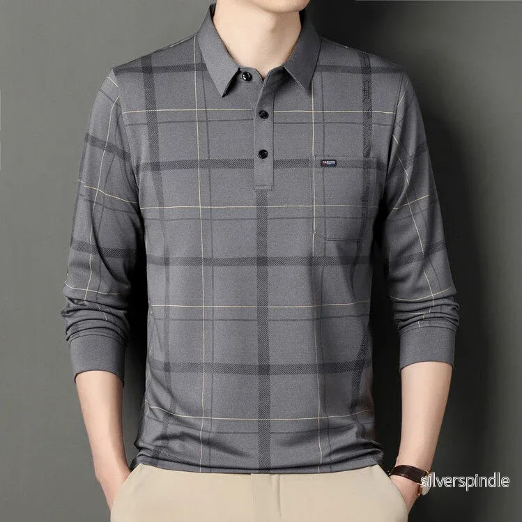Ethan | Randig Slim Fit Herrpoloskjorta Med Klassisk Stil Ethan | Randig Slim Fit Herrpoloskjorta Med Klassisk Stil