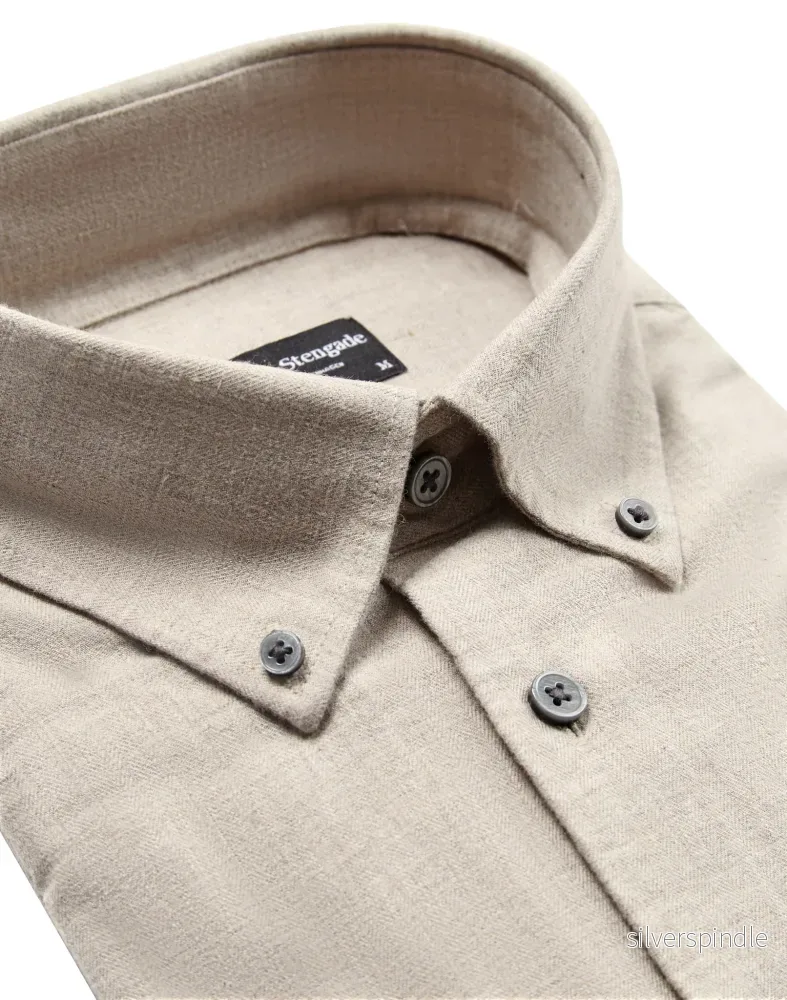 BS Cotton Casual Modern Fit Skjorta - Sand - Bild 2