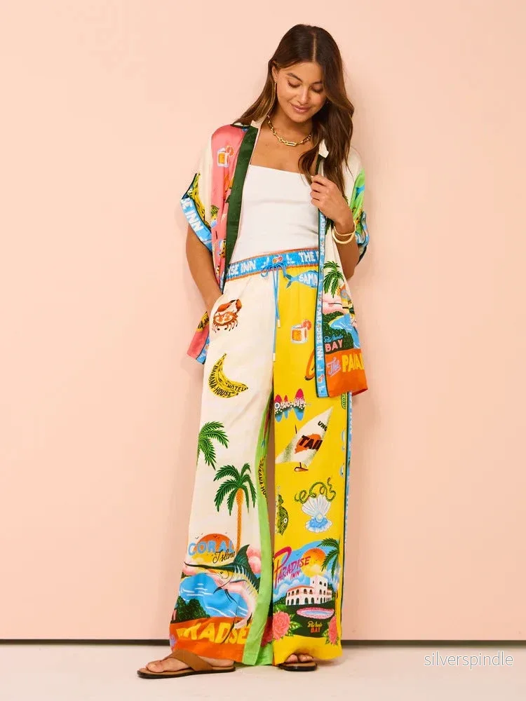 Sophie | Elegant Lätt Sommarset med Vida Byxor - Bild 3