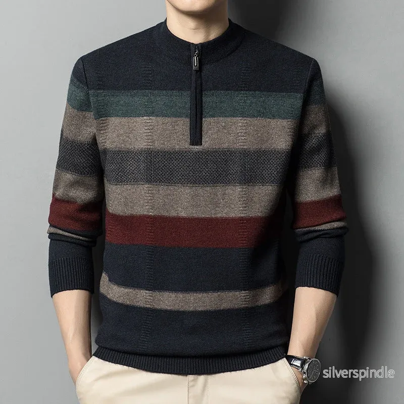 Ethan | Modern Slim Fit Randig Herrtröja - Bild 2