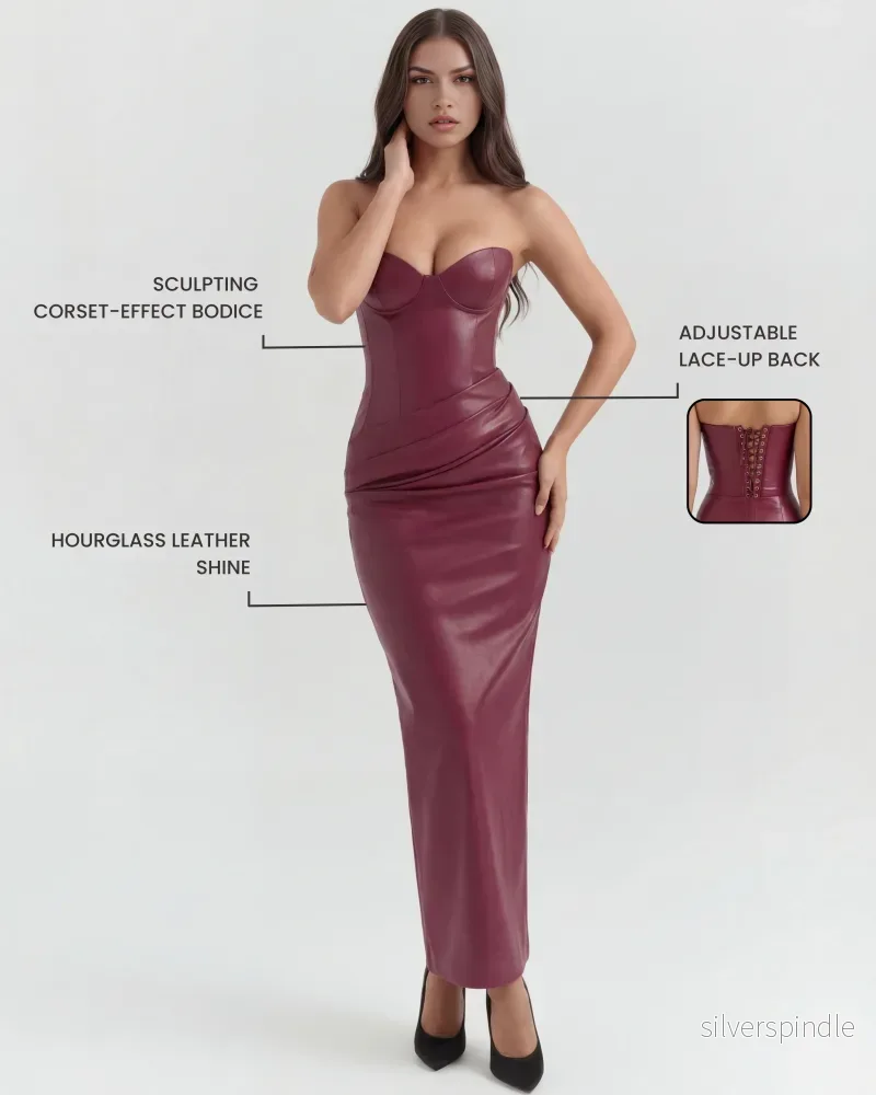 Sophie | Elegant Axelbandslös Midi Klänning till Fest och Bröllop - Bild 3