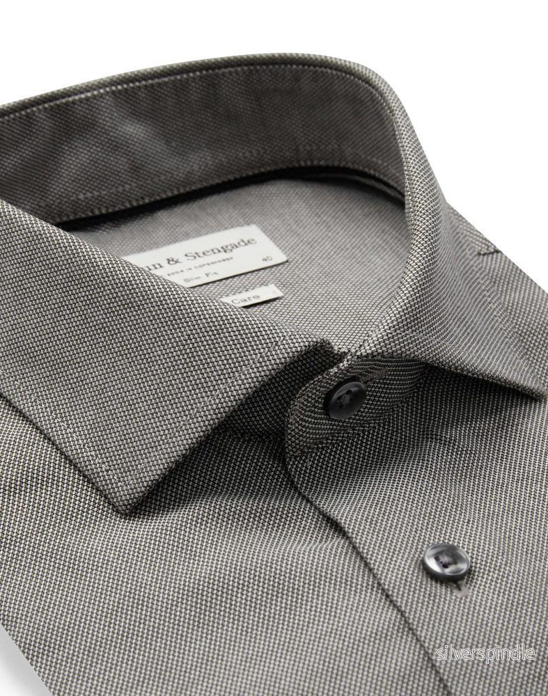 BS Tolle Slim Fit Skjorta - Grey - Bild 2