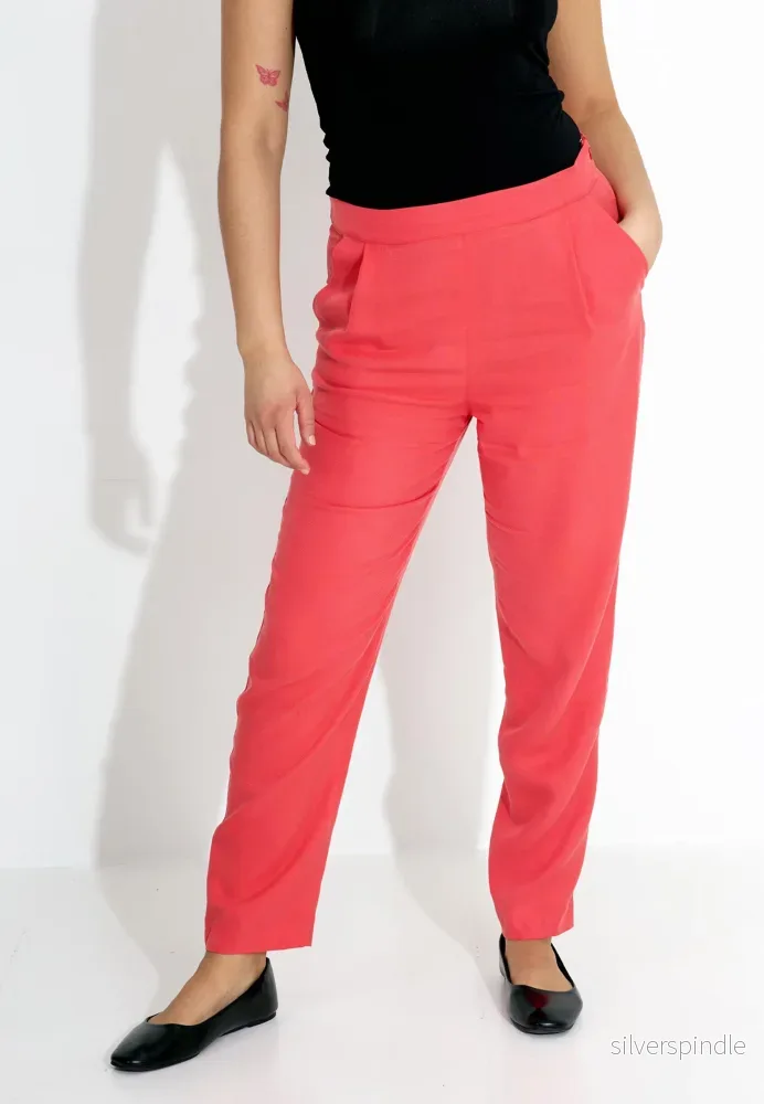 BOYFRIEND TROUSERS TENCEL - Röd - Bild 2