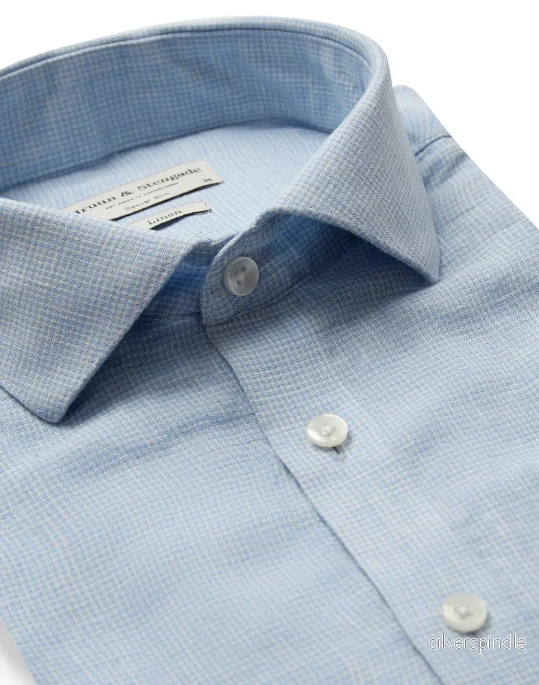 BS Burnie Casual Slim Fit Skjorta - Light Blue - Bild 2
