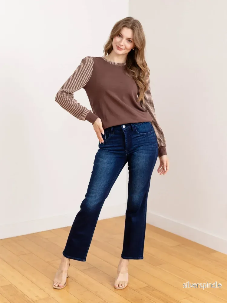 Sofia | Mörka Mellanhöga Rak Jeans Dam Sofia | Mörka Mellanhöga Rak Jeans Dam