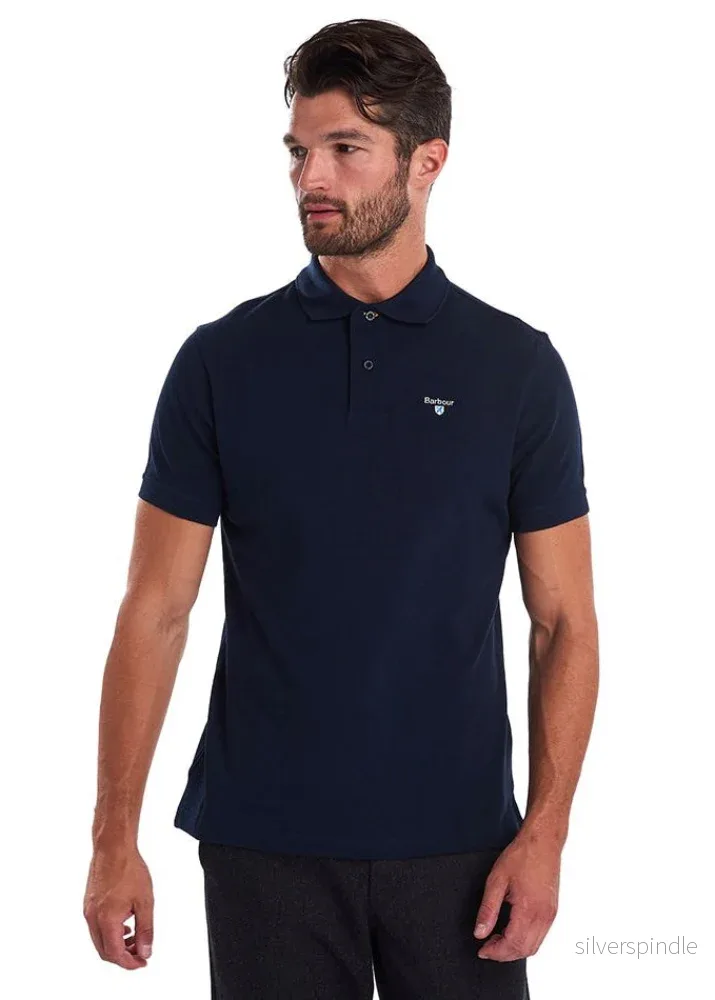 Barbour Tartan Pique Polo Navy