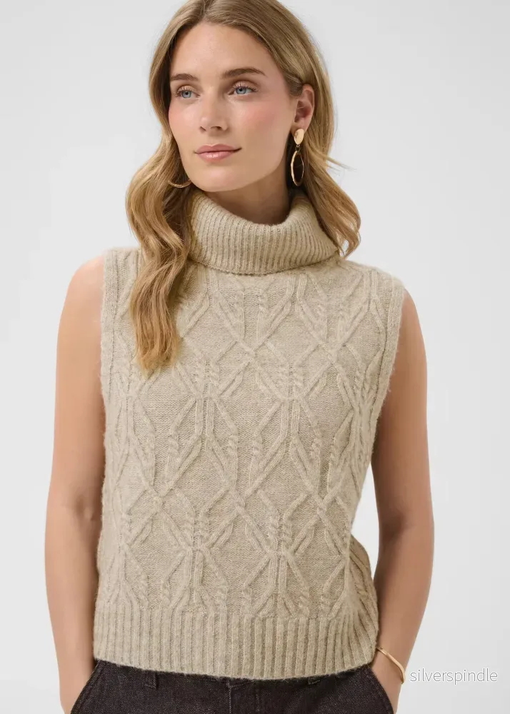 Cream CRElsie Knit Slipover Light BrownLightmelang Cream CRElsie Knit Slipover Light BrownLightmelang