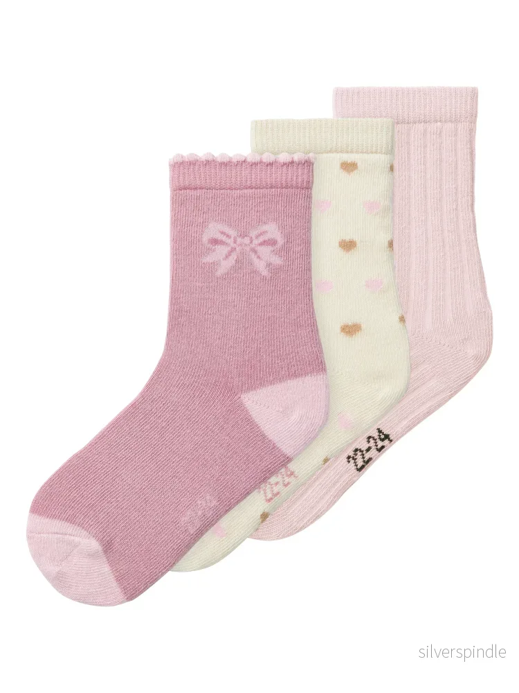 Strumpor 3-pack rosa